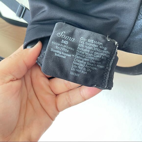 Soma stunning support balconette bra in black Sz 34D - Picture 5 of 7